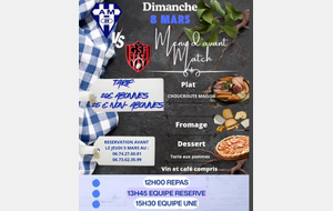 vignette Repas d'avant match lors de la réception de Figeac ! Inscrivez vous vite
